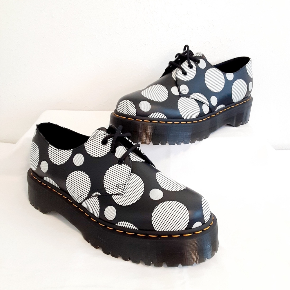 Dr Martens Polka Dot Platform Shoes